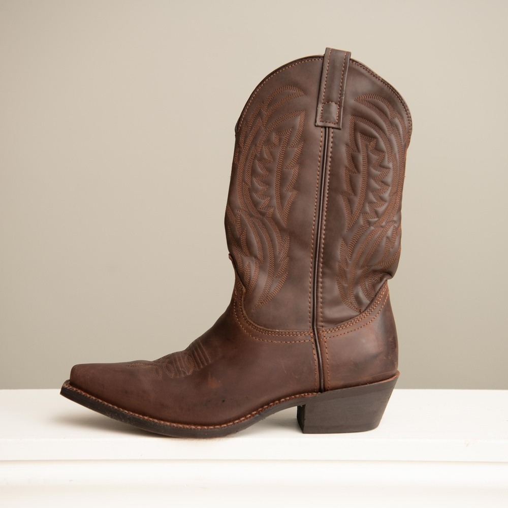 Laredo Cowboy Boots Mens Sz 9D Western Ranchwear Brown American Festival Rodeo